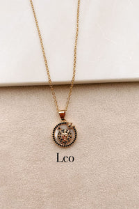 Boho Love Leo Zodiac Sign Charm Dainty Gold Necklace