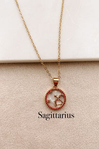 Boho Love Sagittarius Zodiac Sign Charm Dainty Gold Necklace