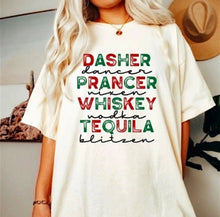 Dasher Dancer Prancer Vixen Whiskey Vodka Tequila Blitzen Tee