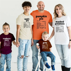 Thanksigving Food Nutritional Fact Tees