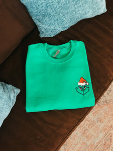 Grinch Embroidered Unisex Crewneck Sweatshirt
