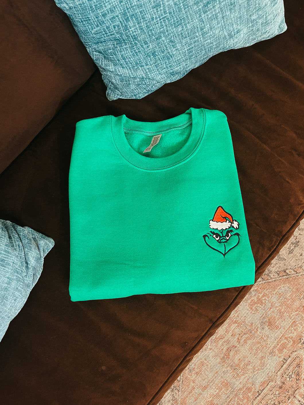 Grinch Embroidered Unisex Crewneck Sweatshirt