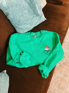 Grinch Embroidered Unisex Crewneck Sweatshirt