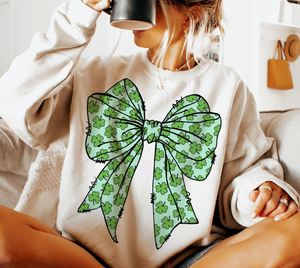 Shamrock Bow T-Shirt or Crew Sweatshirt