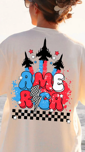 America Lightning Bolt & Jets Tee
