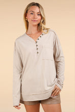New In Beige Mineral Washed Cotton Comfy Knit Top