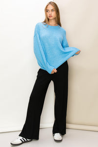 Hyfve Black Side Slit Wide Leg Pants