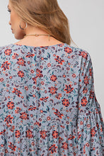Easel Blue Grey Now or Never Floral Print Dress