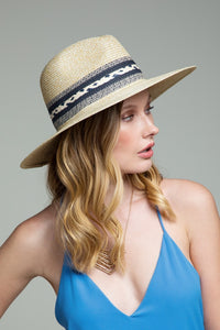 Ruggine Blue Braided Trim Panama Hat