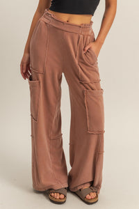 Hyfve Chestnut Brown Oversized Utility Sweatpants