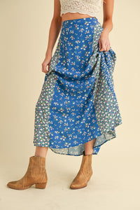 Aemi + Co Cobalt Blue Floral Melanie Skirt