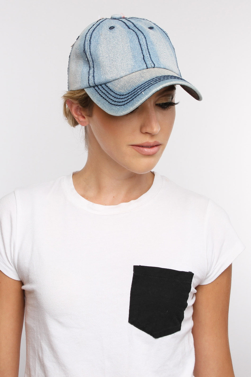 Plain Denim Washed Baseball Cap