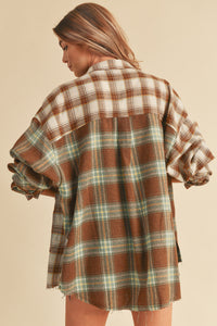 Aemi + Co Brown & Green Noelle Flannel Shirt