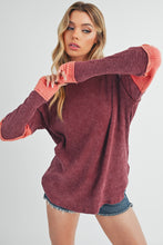 Aemi + Co Burgundy Gretal Color Block Layering Top