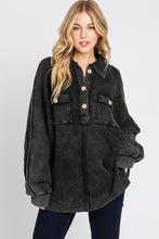 Sewn & Seen Black Mineral Wash Oversized Henley Pullover
