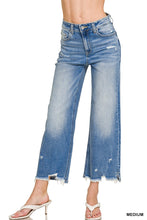 Zenana Medium Wash Distressed Raw Hem Jeans