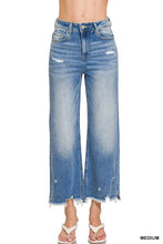 Zenana Medium Wash Distressed Raw Hem Jeans