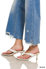 Zenana Medium Wash Distressed Raw Hem Jeans