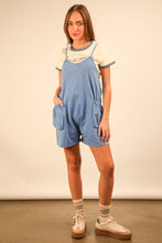 New In Blue Mineral Washed Sleeveless Casual Knit Romper