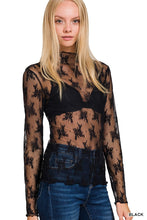 Zenana Black Lace See-Through Layering Top