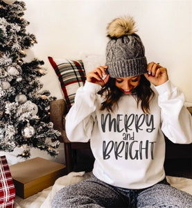Merry & Bright Christmas Unisex Crewneck Sweatshirts