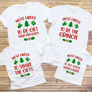 Fun Family Most Likely Holiday Tees | Adult & Youth