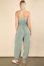 New In Sage Mineral Washed Cotton Gauze Casual Jumpsuit