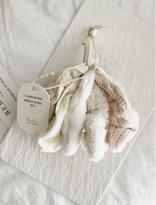 5 Velvet Teddy Soft Scrunchie Set