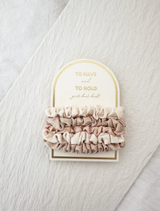 5PC Skinny Silk Hair Tie Scrunchies Set