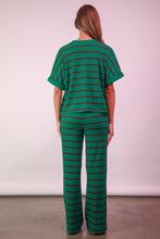 New In Kelly Green Striped Casual Top & Pants Sett