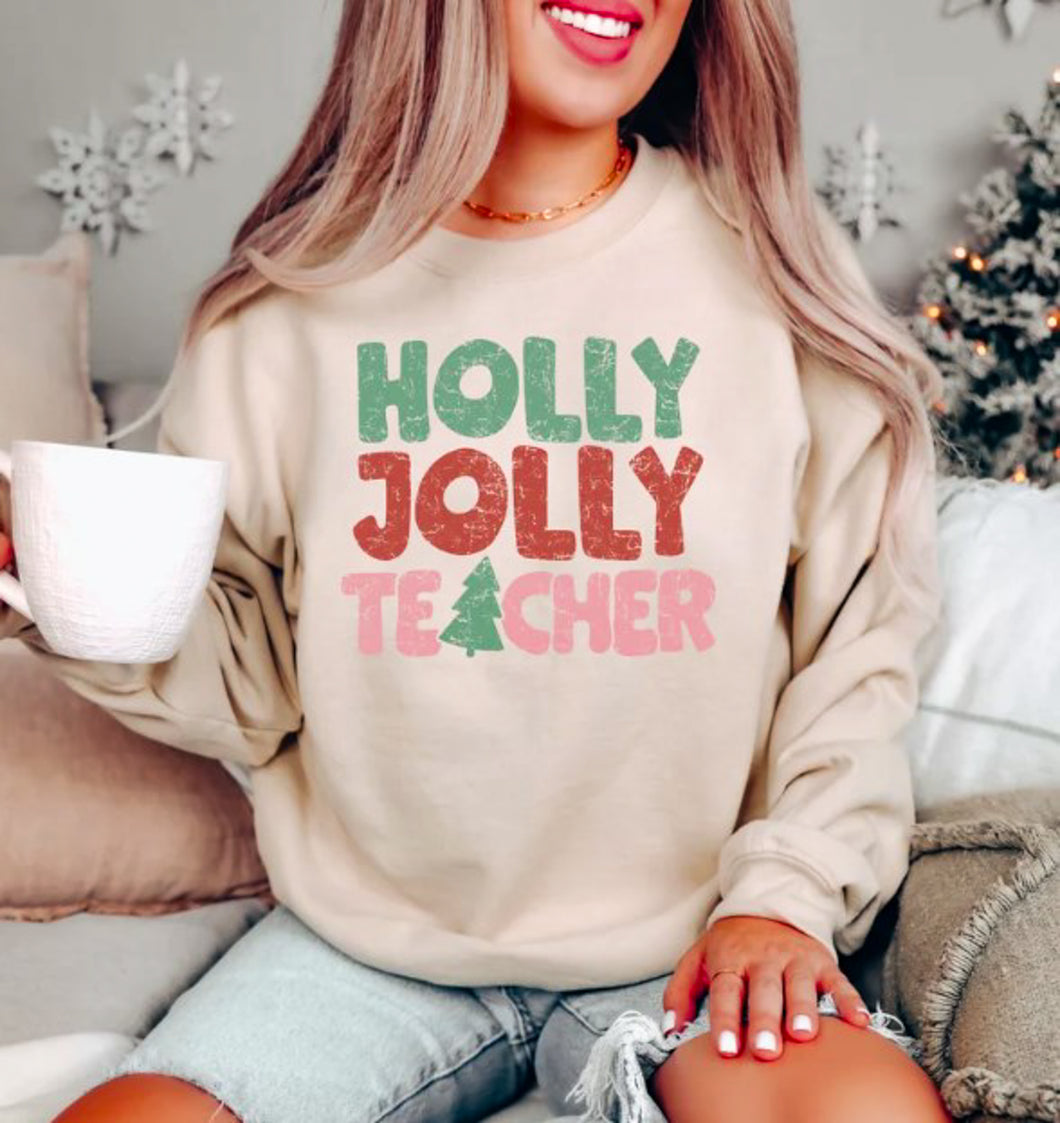 Teacher Christmas Unisex Vintage Crewneck Sweatshirts