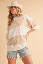 Aemi + Co White Oat Polly Color Block Top