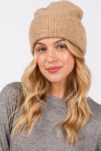 Wool Blended Solid Fuzzy Beanie