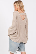 Sewn & Seen Taupe Mineral Washed Rib Loose Fit Top