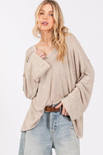 Sewn & Seen Taupe Mineral Washed Rib Loose Fit Top