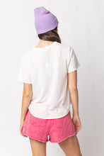 New In White Short Sleeve Twisted Hem Knit Top